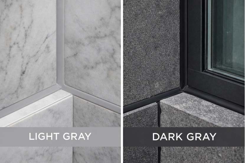 Caulk color comparison light vs dark